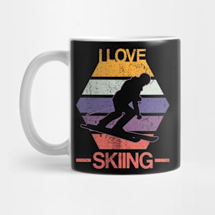 I Love Skiing Gift Vintage Mug